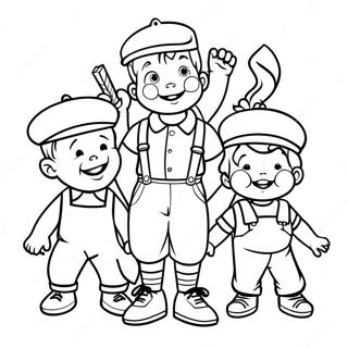 Little Rascals Group Coloring Page 40682-32650