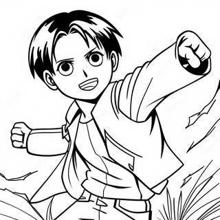 Levi Attack On Titan Action Pose Coloring Page 40693-32665