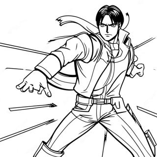 Levi Attack On Titan Action Pose Coloring Page 40693-32666