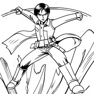 Levi Attack On Titan Action Pose Coloring Page 40693-32668