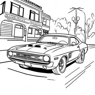 Classic Muscle Car In Action Coloring Page 40703-32671