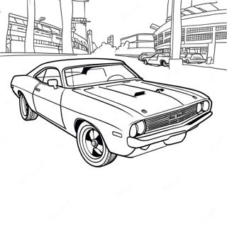 Classic Muscle Car In Action Coloring Page 40703-32672