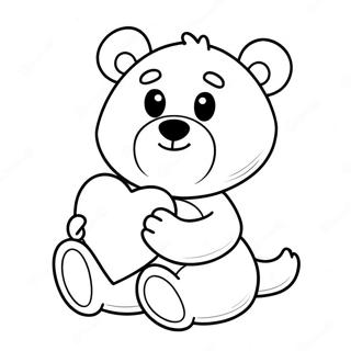 Cute Valentine Bear Holding Heart Coloring Page 40712-32682