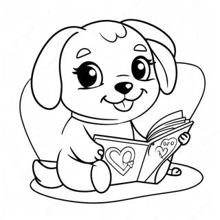 Adorable Puppy With Love Letter Coloring Page 40713-32680