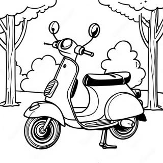 Colorful Scooter In The Park Coloring Page 40723-32686