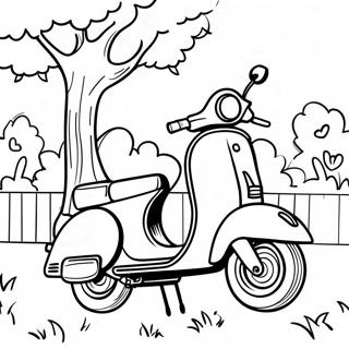 Colorful Scooter In The Park Coloring Page 40723-32688