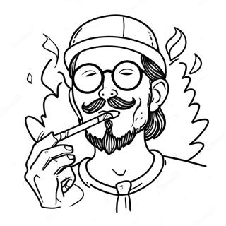 Chill Stoner With A Joint Coloring Page 4072-3421