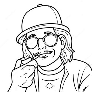 Chill Stoner With A Joint Coloring Page 4072-3423