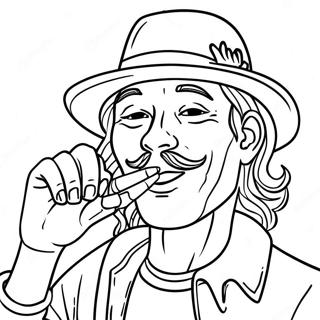 Chill Stoner With A Joint Coloring Page 4072-3424