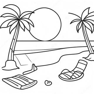 Tropical Beach Scene Coloring Page 40743-32703