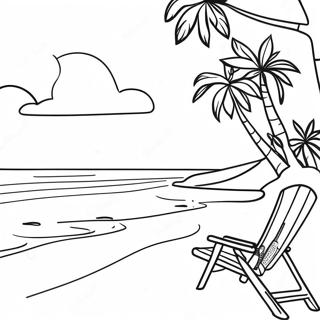 Tropical Beach Scene Coloring Page 40743-32704