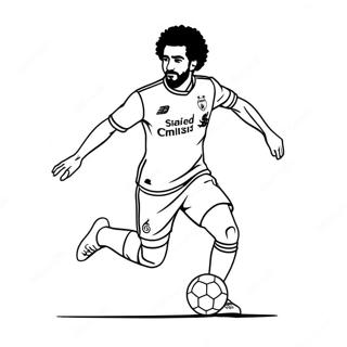 Mo Salah Dribbling The Ball Coloring Page 40763-32721