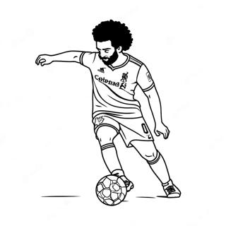 Mo Salah Dribbling The Ball Coloring Page 40763-32722