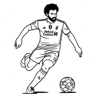 Mo Salah Dribbling The Ball Coloring Page 40763-32723