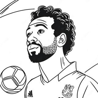 Mo Salah Dribbling The Ball Coloring Page 40763-32724