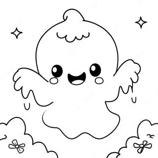 Kawaii Halloween Ghost Coloring Page 40802-32750