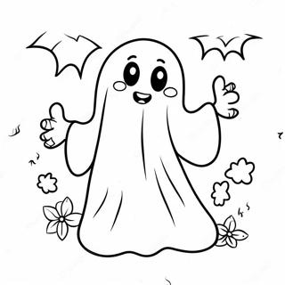 Kawaii Halloween Ghost Coloring Page 40802-32751