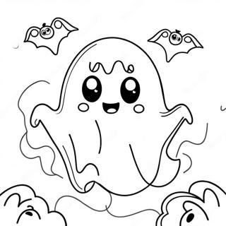 Kawaii Halloween Ghost Coloring Page 40802-32752