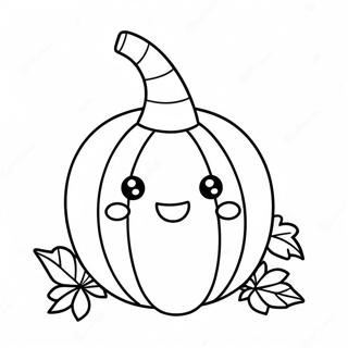 Cute Kawaii Pumpkin Coloring Page 40803-32753