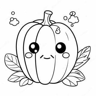 Cute Kawaii Pumpkin Coloring Page 40803-32756