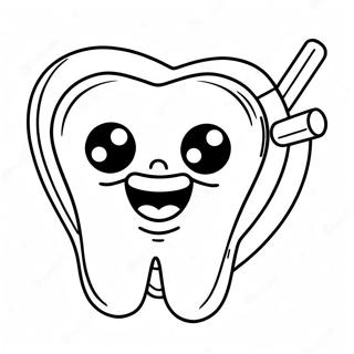 Happy Tooth With Sunglasses Coloring Page 4082-3429