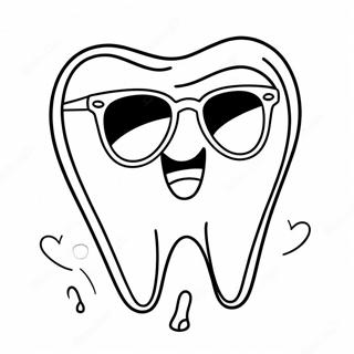 Happy Tooth With Sunglasses Coloring Page 4082-3432