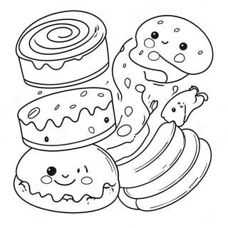 Colorful Jelly Roll Desserts Coloring Page 40833-32769