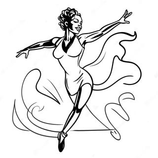 Energetic Jazz Dancer Coloring Page 40903-32825