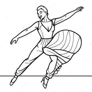 Energetic Jazz Dancer Coloring Page 40903-32826