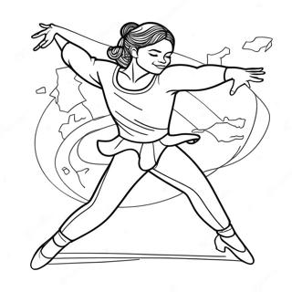 Energetic Jazz Dancer Coloring Page 40903-32827