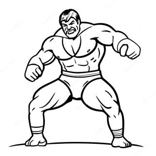 Dynamic Wrestler In Action Coloring Page 40923-32839