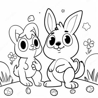 Bluey And Bingo Easter Egg Hunt Coloring Page 4092-3437