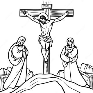 Crucifixion Scene Coloring Page 40982-32886