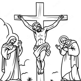 Crucifixion Scene Coloring Page 40982-32888