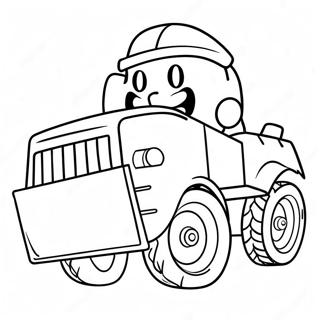 Cute Snow Plow With A Happy Driver Coloring Page 40993-32895