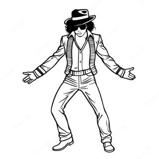 Bad Michael Jackson Iconic Outfit Coloring Page 41003-32901