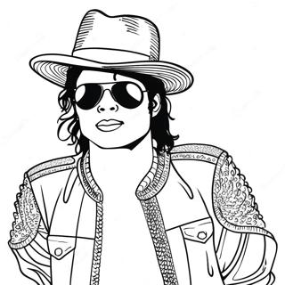 Bad Michael Jackson Iconic Outfit Coloring Page 41003-32904