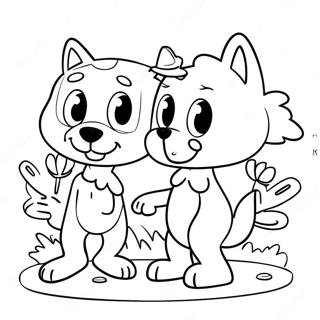 Bluey And Bingo Adventure Coloring Page 41013-32919