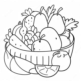 Colorful Fruits Basket Coloring Page 41023-32921