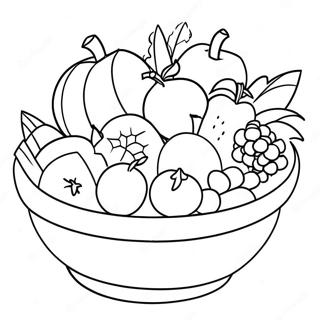 Colorful Fruits Basket Coloring Page 41023-32922