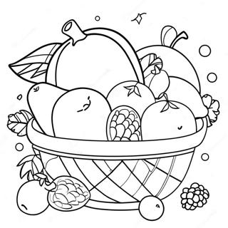 Colorful Fruits Basket Coloring Page 41023-32923