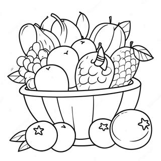 Colorful Fruits Basket Coloring Page 41023-32924