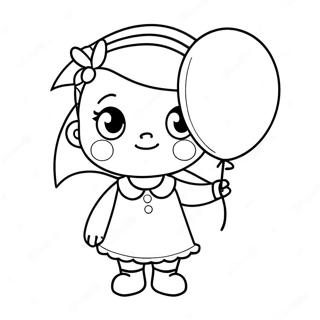 Cute Amy With A Balloon Coloring Page 4102-3449