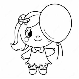 Cute Amy With A Balloon Coloring Page 4102-3452