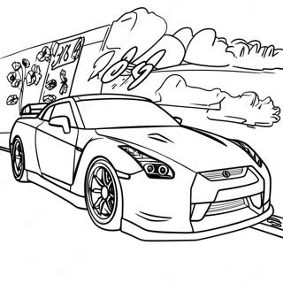 Gtr R35 Sports Car Coloring Page 41052-32942