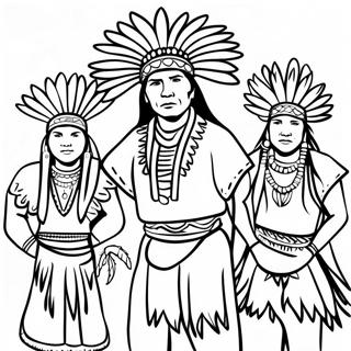 Pow Wow Native American Dancers Coloring Page 41112-32990