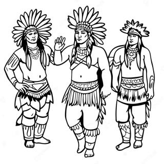 Pow Wow Native American Dancers Coloring Page 41112-32992