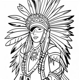 Colorful Pow Wow Feathered Headdresses Coloring Page 41113-32997