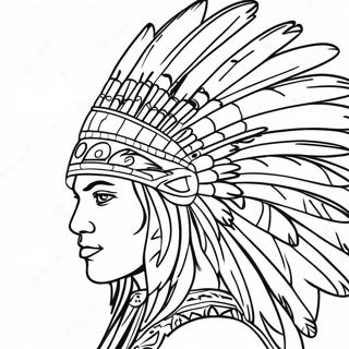 Colorful Pow Wow Feathered Headdresses Coloring Page 41113-32998