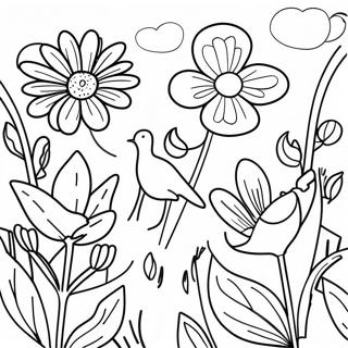 Bright Marigold Garden Coloring Page 41123-33004